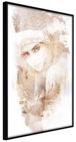 Poster  Mysterious Look (Beige)  Cornice Quadri Cornice nera, Larghezza x Altezza Home decor 20x30