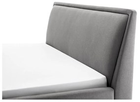 Letto matrimoniale imbottito grigio chiaro con contenitore con rete inclusa 160x200 cm Frieda – Meise Möbel