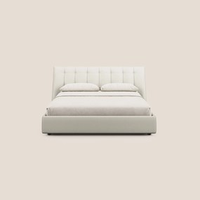 Clizia letto imbottito di design con vano contenitore in ecopelle impermeabile T04
