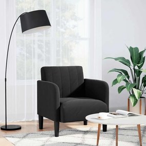 Divano Sedia Con Braccioli Nero 54 Cm İn Velluto /