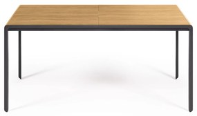 Kave Home - Tavolo estensibile Nadyria appoggio in legno di quercia e gambe in acciaio 160 (200) x 90