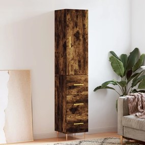 Credenza Rovere Fumo 34,5x34x180 Cm İn Legno Multistrato /