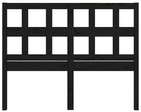 Testiera per letto nera 185,5x4x100cm in legno massello di pino
