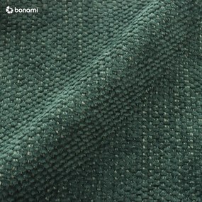 Divano angolare verde allungabile e con contenitore (penisola a sinistra/a U) con rivestimento in ciniglia Fuji – Bobochic Paris