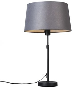 Lampada da tavolo nera con paralume grigio 35 cm regolabile - Parte
