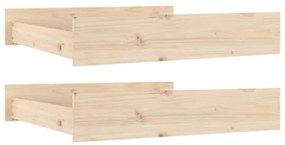 Cassetti per Letto 2 pz in Legno Massello di Pino