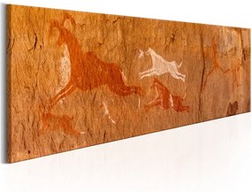 Quadro Cave Paintings  Colore Marrone, Dimensioni e Misure 135x45