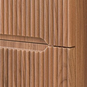 Mobile bagno sospeso cannettato 60 cm noce canaletto con specchio Bali