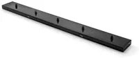 Rosone Rettangolare Per Serie Flash Flip Flute In Metallo Nero Satinato 5 Fori