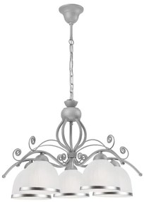 Lampadario a sospensione con catena RETRO II 5xE27/60W/230V argento