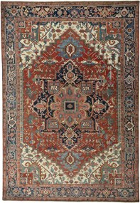 Heriz Tappeto 410 x 280 Rosso (Iran) Annodato A Mano