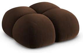 Poggiapiedi marrone scuro con rivestimento in velluto Loretto – Cosmopolitan Design