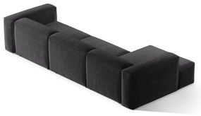 Divano angolare grigio scuro (con penisola a sinistra/con chaise lounge) con rivestimento in velluto a coste Bergamo – Cosmopolitan Design