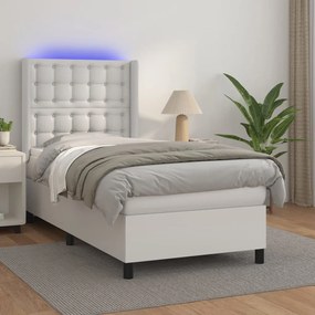 Giroletto Molle Con Materasso E Led Bianco 90x200 Cm Similpelle /