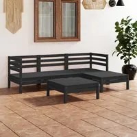 Set Salotto da Giardino 5 pz in Legno Massello di Pino Nero 3082676