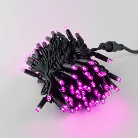 Catenaria Natalizia LED 11.6m IP65 Cavo VERDE Luce ROSA Colore Rosa 550 - 570 °K