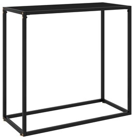 Tavolo consolle nero 80x35x75 cm in vetro temperato