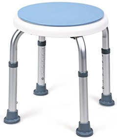 Costway Sgabello per doccia girevole a 360° regolazione in altezza con 6 punte in gomma antiscivolo, Sedile per anziani e disabili