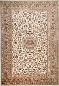 Kashan Tappeto 370 x 250 Beige (Iran) Annodato A Mano