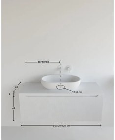 Mobile da bagno sotto lavabo bianco laccato L 100.5 x H 46 x P 46 cm 1 cassetto, lavabo non incluso