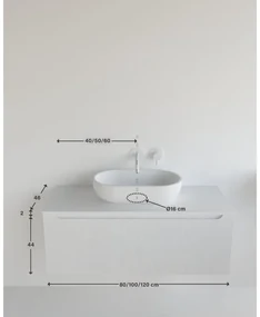 Mobile da bagno sotto lavabo MADERO carbone laccato L 120.5 x H 46 x P 46 cm 1 cassetto, lavabo non incluso