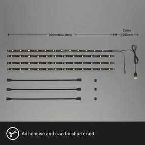 Brilo - Striscia LED RGBW dimmerabile per TV 3m LED/2,5W/USB + DO