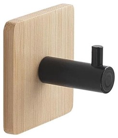 Gedy - Gancio per asciugamani autoadesivo HIMALAYA nero/bambù