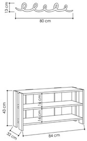 Ingresso scarpiera Tono bianco con appendiabiti nero
