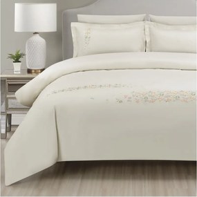 Set copripiumino e federa color crema in raso di cotone per letto singolo con lenzuolo incluso/6 pezzi 140x200 cm Maison Bloom – Mila Home Luxury