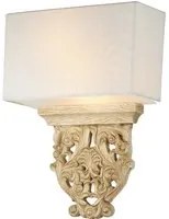 Applique Da Parete Classico Albero Metallo Tortora Acrilico 2 Luci E14 40W