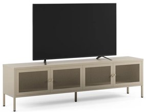 Mobile TV color crema in metallo 160x50x35 cm Fayna – Marckeric