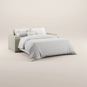 Dream Divano letto moderno dai morbidi cuscini in tessuto smacchiabile T05 panna