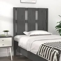 Testiera per Letto Grigia 80,5x4x100 cm Legno Massello di Pino cod 9800