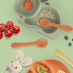 Cucchiaio da bambini arancione in silicone – Orion