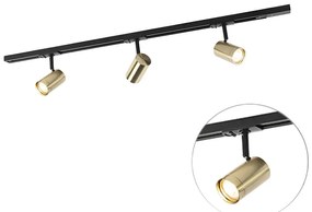 Sistema a binario intelligente nero con oro monofase 3 luci incl. WiFi GU10 - Jeana
