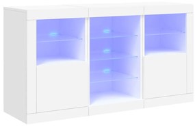 Credenza con luci led bianca 123x37x67 cm