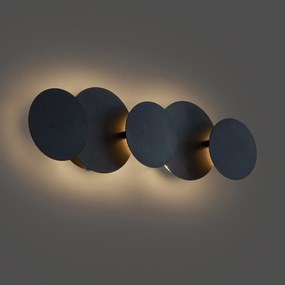Lampada da parete moderna nera con LED dimmerabile a 3 livelli 5 luci - Sunrise