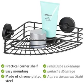 Mensola angolare nera per bagno Vacuum-Loc Bari - Wenko