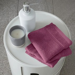 Set di asciugamani tipo terry rosa scuro in cotone 2 pz 30x30 cm Zero Twist – Catherine Lansfield