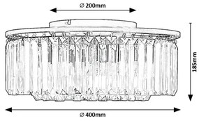 Rabalux 71093 - Plafoniera ELOISA 3xE27/25W/230V