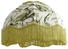 Paralume in tessuto con motivo a foglie e interno bianco 45/15/21,5 - Heritage