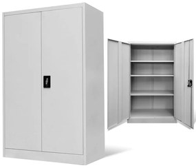 Armadio per ufficio 90x40x140 cm in acciaio grigio