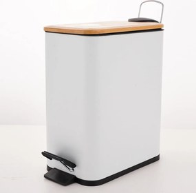Cestino per la spazzatura bianco in acciaio con pedale 5 l Erik – Spirella