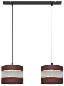 Lampadario a sospensione con filo HELEN 2xE27/15W/230V marrone/nero/oro