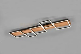 Harper plafoniera led 42w 5700lm, 3000k legno naturale e metallo ne...