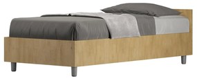 Letto Singolo 80x190 Nuamo con Rete Contenitore e Design Essenziale, Quercia / Con Rete