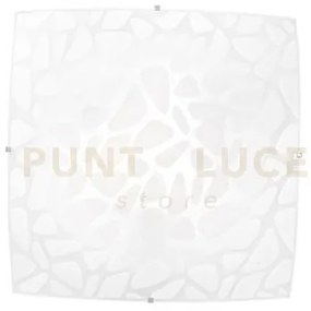 Plafoniera island bianca 4 luci attacco e27 50x50x12cm in vetro sat...