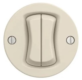 Kliklap - Pulsante doppio in stile retrò senza cornice beige