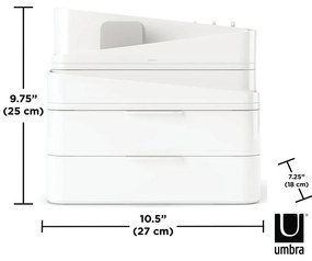 Organizer da bagno in plastica bianca per cosmetici Glam - Umbra