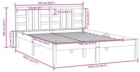 Giroletto in Legno Massello 120x190 cm Small Double